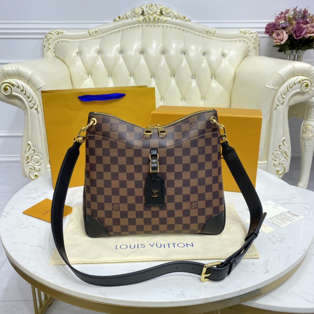 Louis Vuitton ODEON MM Handbag Damier Ebene N50062 Black